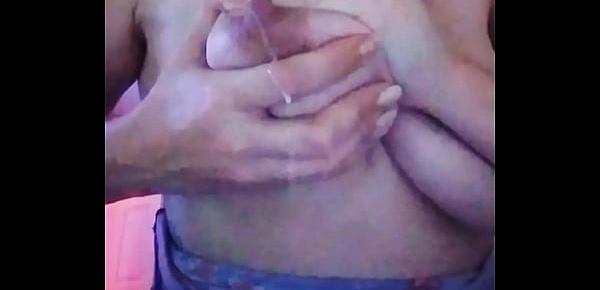  Hot mom milking natural tits